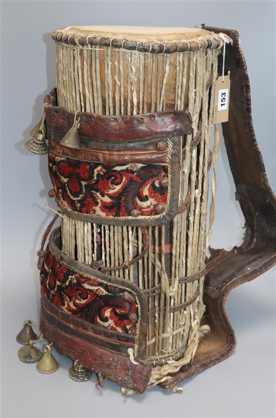 An African Yoruba, Nigeria drum height 52cm